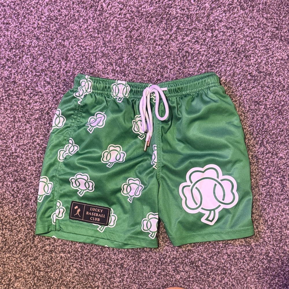 Lucky Baseball Club Kids Green Shorts